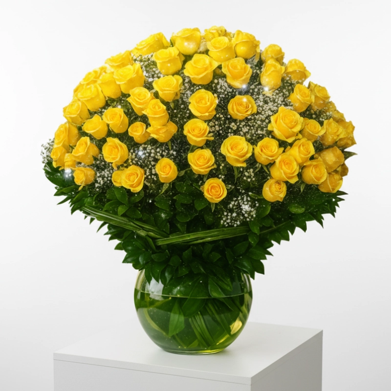 200 Optimum Yellow Roses Bouquet